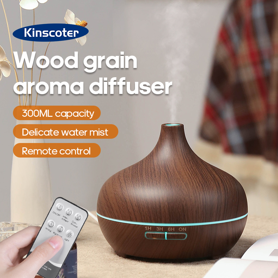 Home Fragrance Oils - KINSCOTER Aromatherapie-Diffusor mit Holzmaserung, 300 ml,