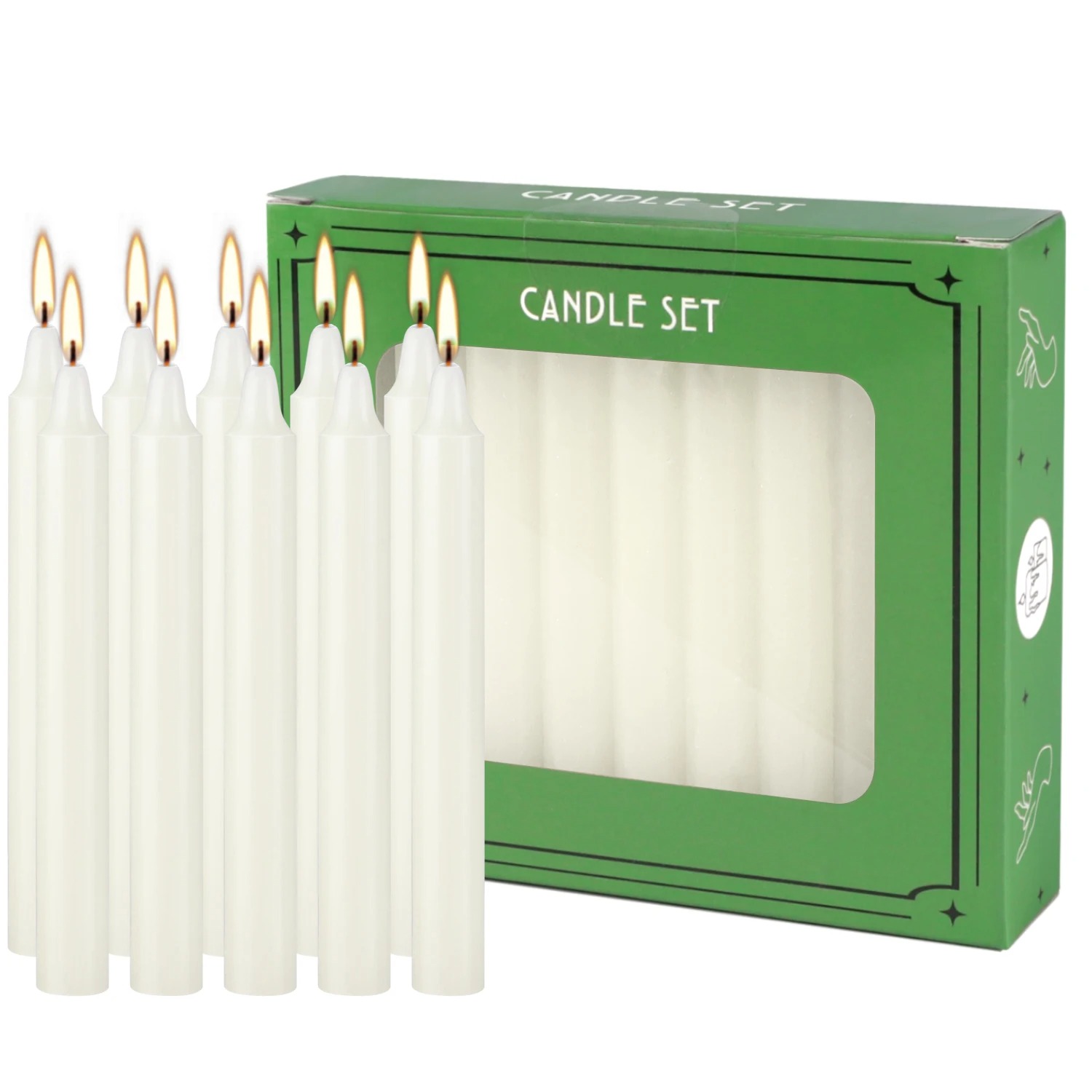 Quality Home Fragrance - 20er-Pack 4-Zoll elfenbeinweiße tropffreie, rauchfreie, parfümfreie,