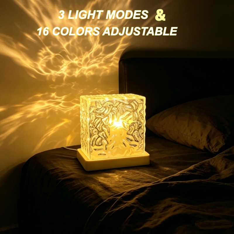 Home Fragrance Ocean Breeze - Neue 16-Farben-Nachtlichtlampe mit Fernbedienung, Ozeanwellen-Projektionslampe, Aurora-Ambientelicht,