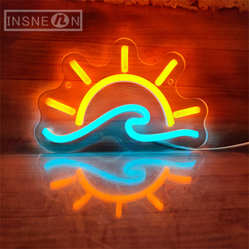 Home Fragrance Ocean Breeze - Welle Sonnenuntergang Neon Schild LED Sonne