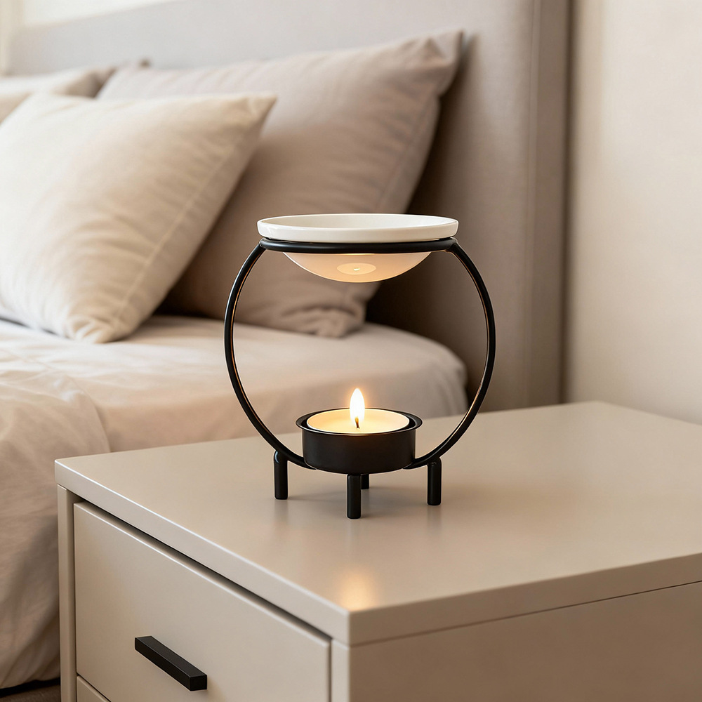 Home Fragrance Oils For Oil Burners - Kreativer Eisen-Aromakerzenhalter, Minimalistischer Ätherisches-Öl-Brenner für Zuhause,
