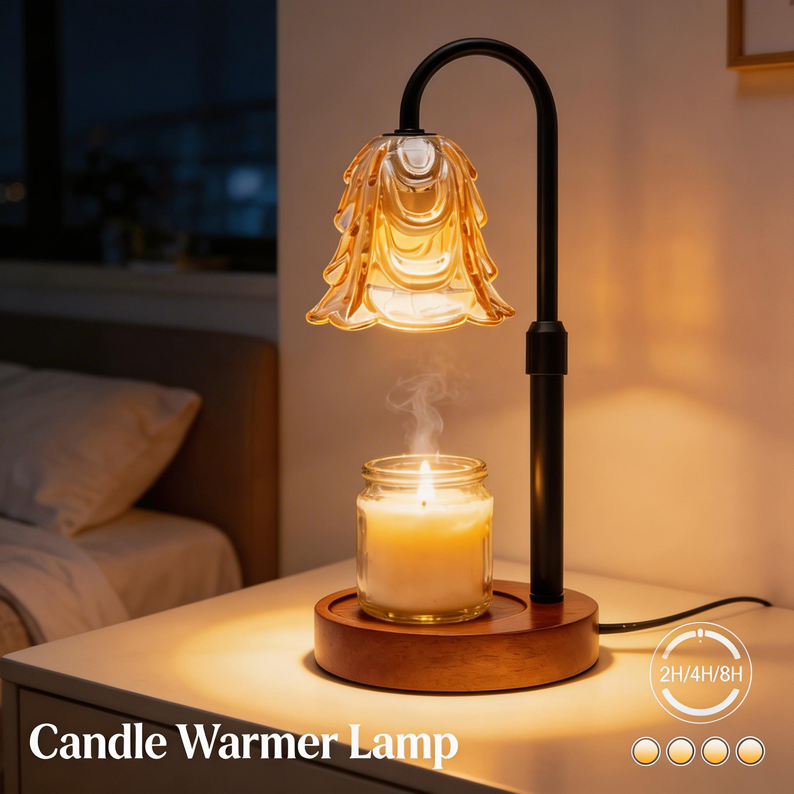Home Fragrance Lamp - Duftlampe zur Wachserwärmung, Dekorative Stimmungsbeleuchtung für